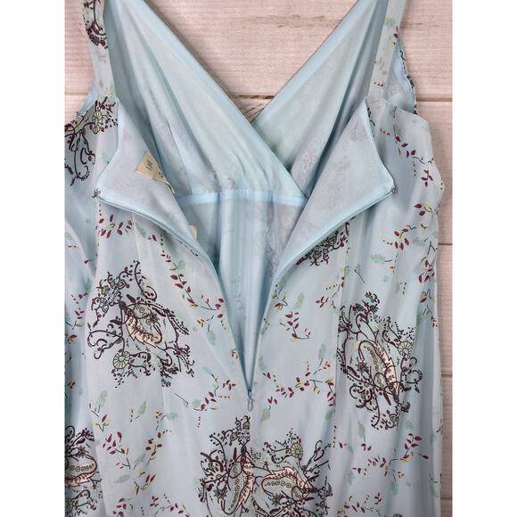 J Jill Dress Sz 18P Blue Floral Lined Chiffon Mini Slip Sleeveless Zip Boho NWT - Picture 10 of 10